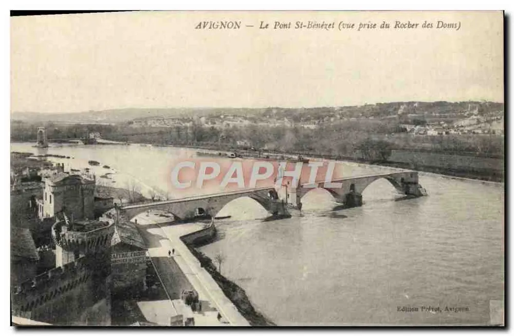 Avignon — Die Brücke Saint-Bénézet (Aussicht vom Rocher des Doms) — Édition Prévot, Avignon - Vorderseite