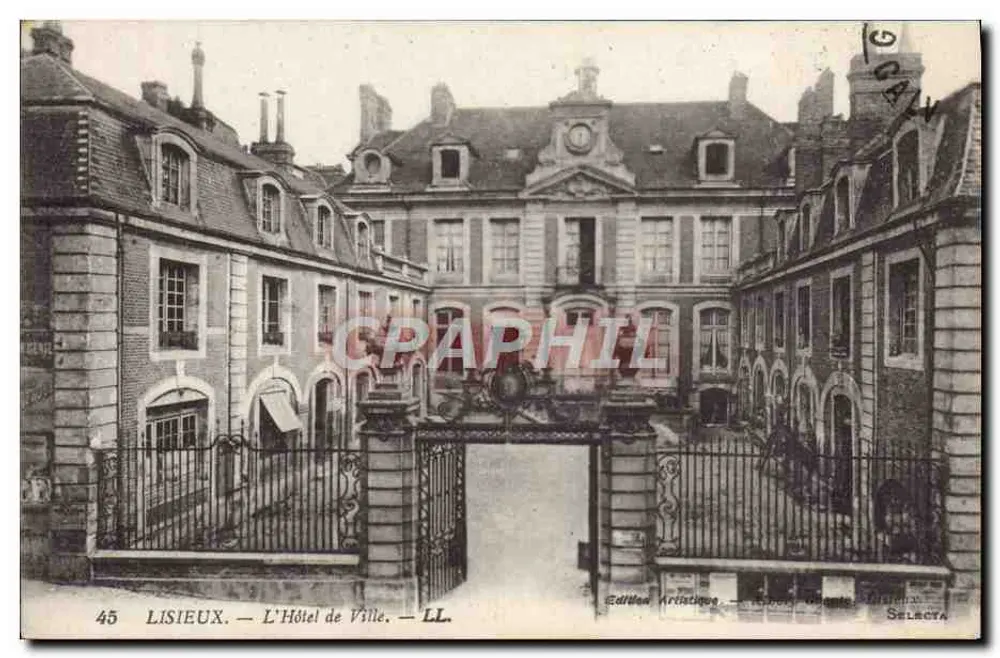 Lisieux — O Hotel de Ville — Edição Artística, Ed. Géante, Lisieux, Série LL, n°45 - Frente
