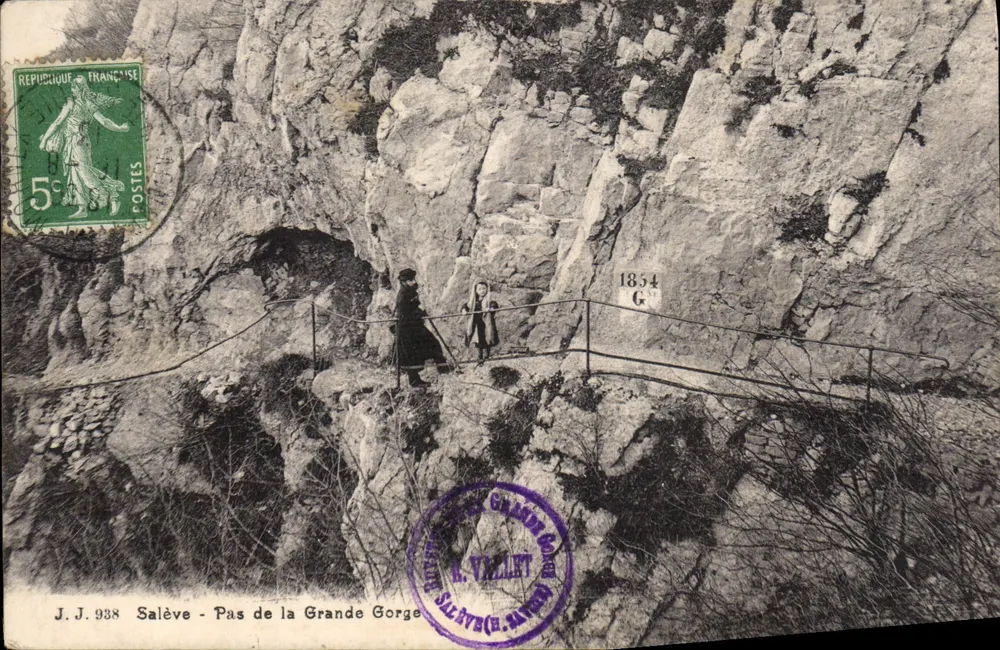 Salève - Passo da Grande Gorge — J.J. 938 — editor R. Vallet - Frente