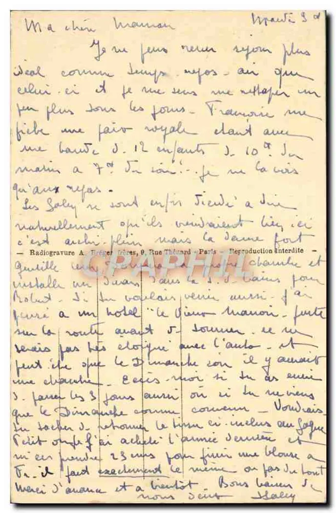 Hostellerie du Lys - Floresta do Lys - Chantilly, por Lamorlaye (Oise) - Tél. 19 - Verso