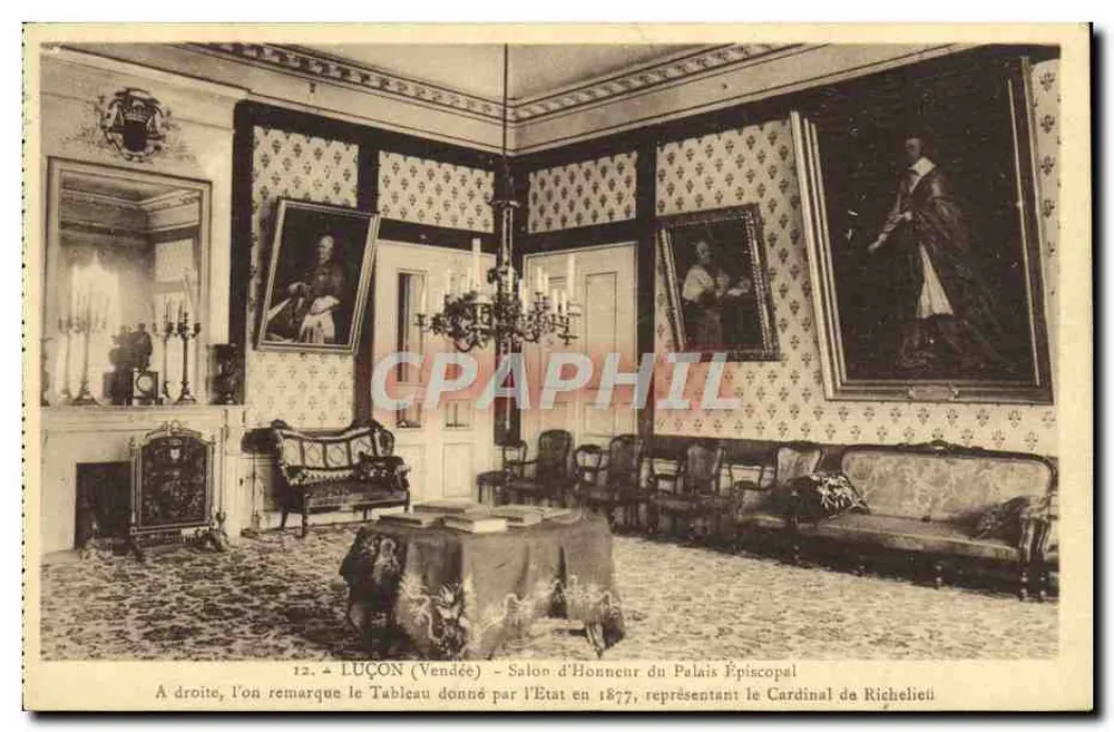 Luçon (Vendée) - Ehrensaal des Episkopalen Palastes - Porträt des Kardinals de Richelieu - Vorderseite