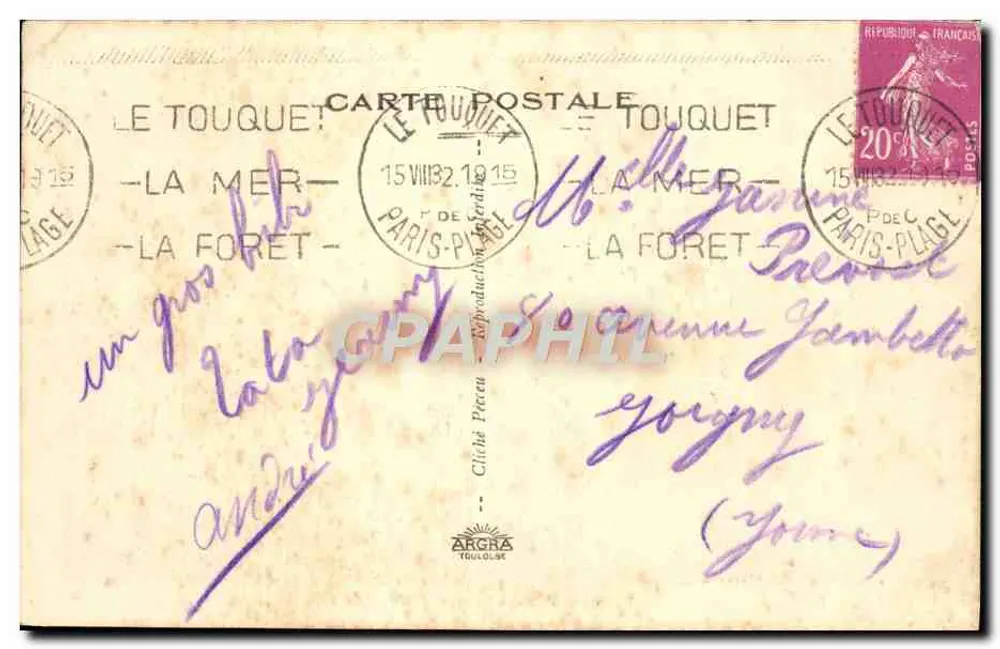 Le Touquet-Paris-Plage — Die Badezeit — Edit. F. Bonaventure, Lib. - Rückseite