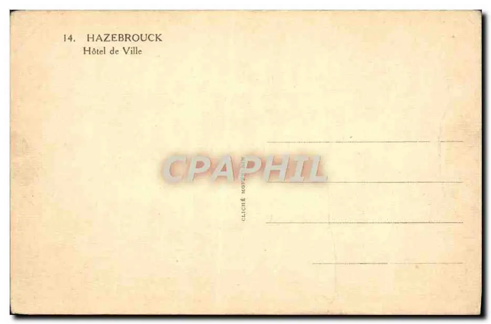 Hazebruck — Ratusz — Cliché MOPÉRIN - Rewers