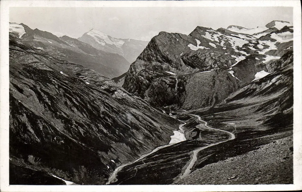 Strada del Col de l'Iséran - Il Ponte della Neve — LA SAVOIE TOURISTIQUE, edizione Dalloiné, Annecy - Recto