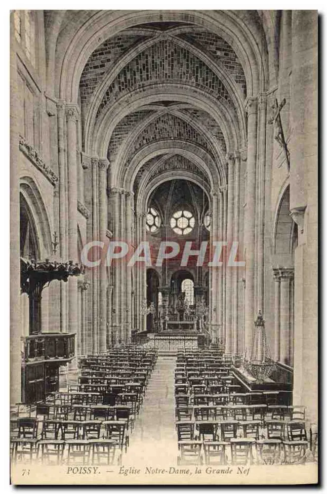 Poissy — Kirche Notre-Dame, die Große Nave - Vorderseite