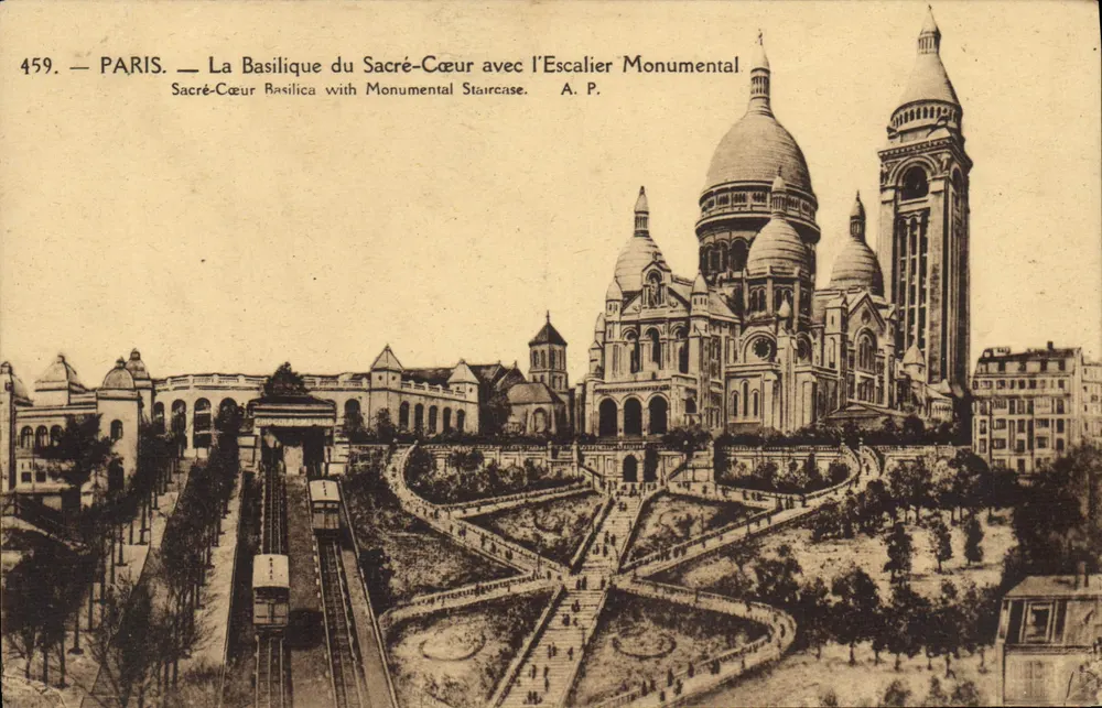 Paris — Die Basilika des Heiligen Herzens mit der monumentalen Treppe — A.P. n°459 - Vorderseite
