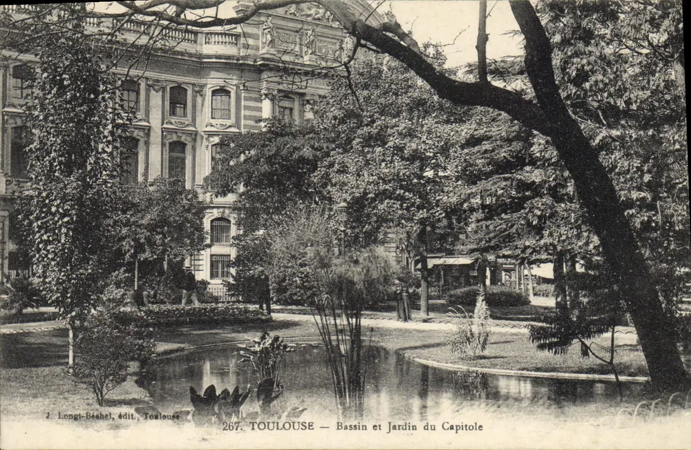 Toulouse — Bassin und Garten des Capitole — J. Longi-Béachel, Verleger Toulouse, Nr. 267 - Vorderseite