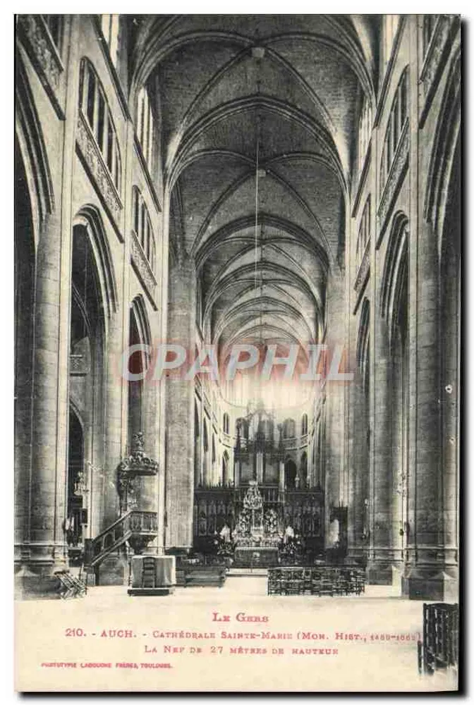 Auch - Kathedrale Sainte-Marie (Monument Hist., 1480-1663) — Kirchenschiff 27 Meter hoch — Verlag: Lardouine Frères, Toulouse - Vorderseite