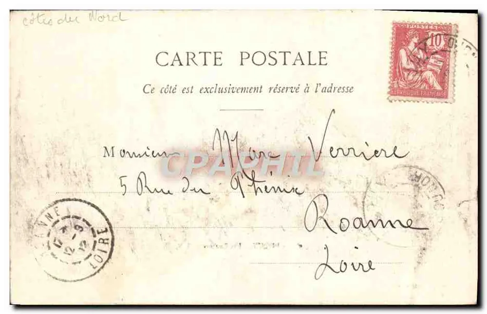 Erquy — Les Rochers — G. F. — n° 954 - Verso