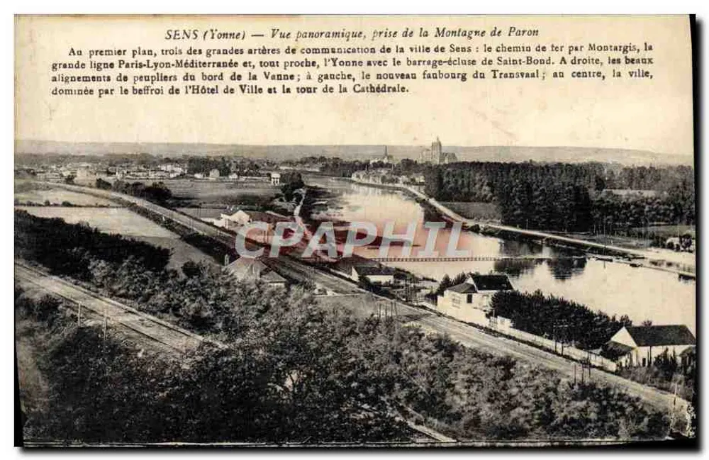 SENS (Yonne) — Vista panorâmica, vista da Montanha de Paron - Frente