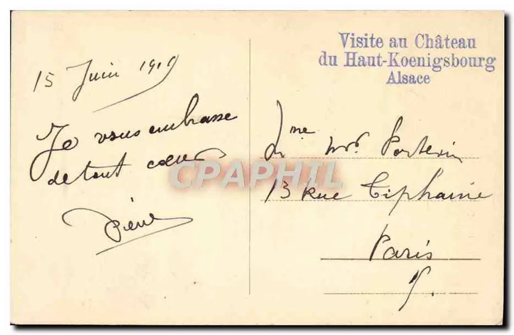 Haut-Kœnigsbourg — A grande escada — editor desconhecido, número de série não visível - Verso