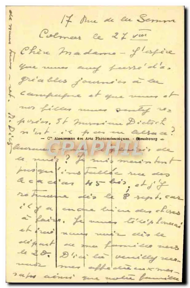 Colmar - Casa Pfister — editor ZEH, n° de série 126 - Verso