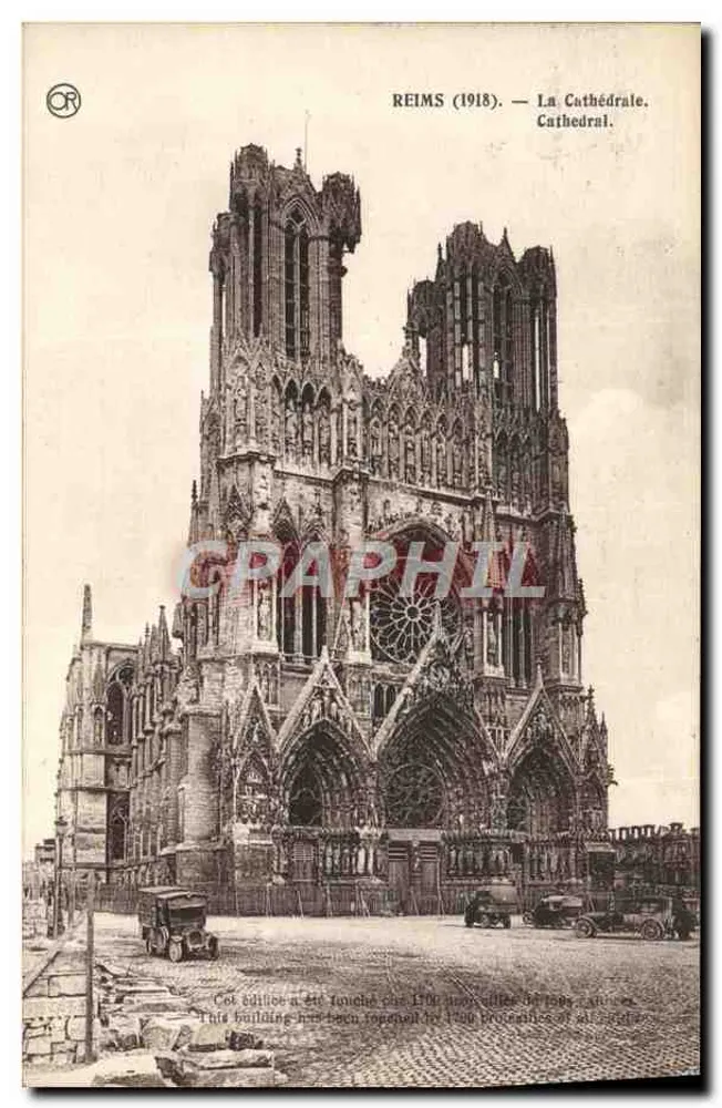 Reims — A Catedral (1918) — Éditions O.R. n° 813 - Frente