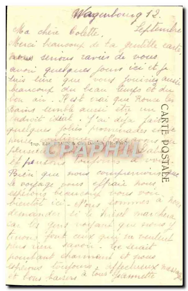 वांगेनबर्ग — रूइन फ्रूडेन एक्क — इम्प्रिंट एडिट. रेन & सी, डोम्मियर (एच.टी.-रोन) - पीछे