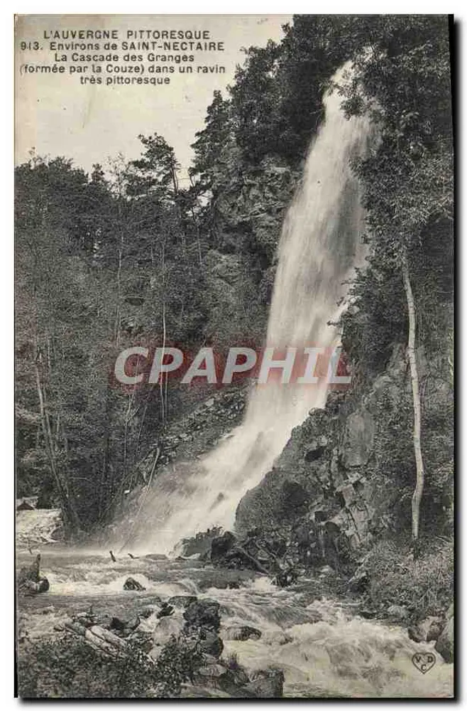 Pittoreske Auvergne — Die Cascade des Granges gebildet von der Couze in einem Schlucht — Verlag V.D.C. Nr. 913 - Vorderseite