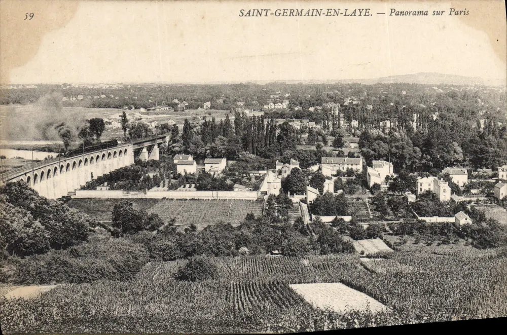 Saint-Germain-en-Laye — Panorama sobre Paris — editor desconhecido, n° 59 - Frente