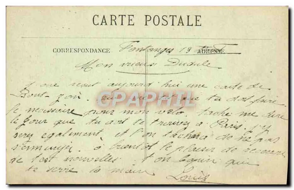A Auvergne pitoresca — Cachoeira da Roucôle — Pierre Malroux, lib. -édft, Aurillac - Verso