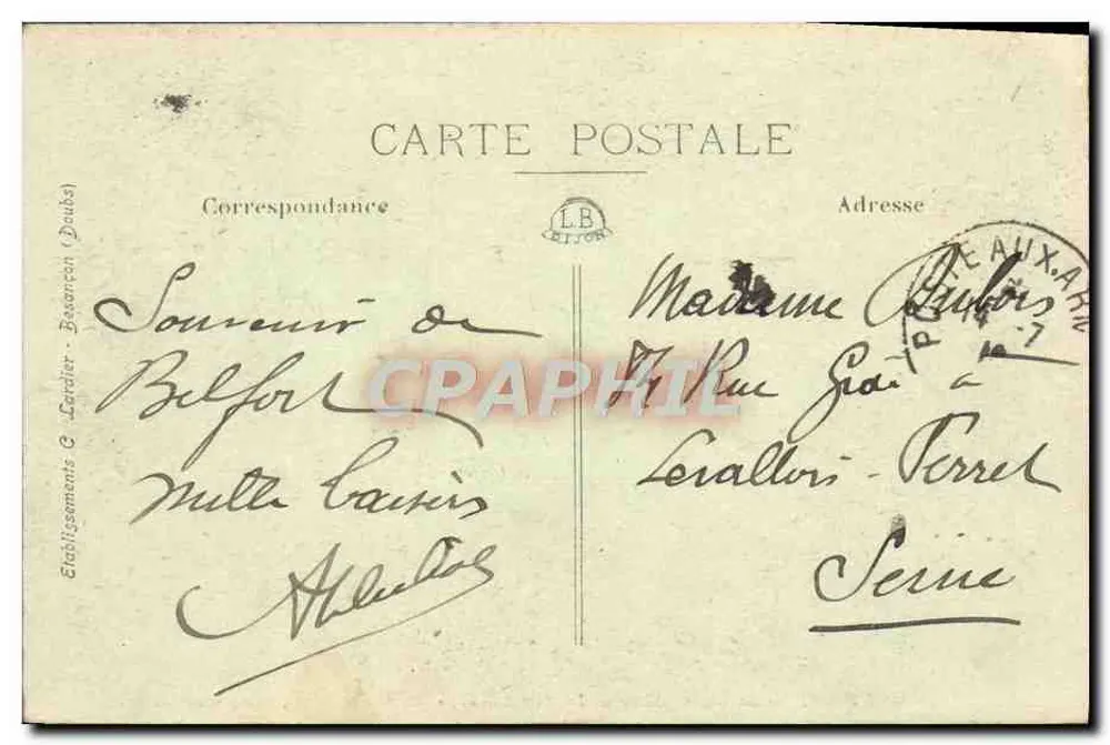 Belfort — O Leão (Obra de Bartholdi) — Altura 11 m., comprimento 22 m. - Verso