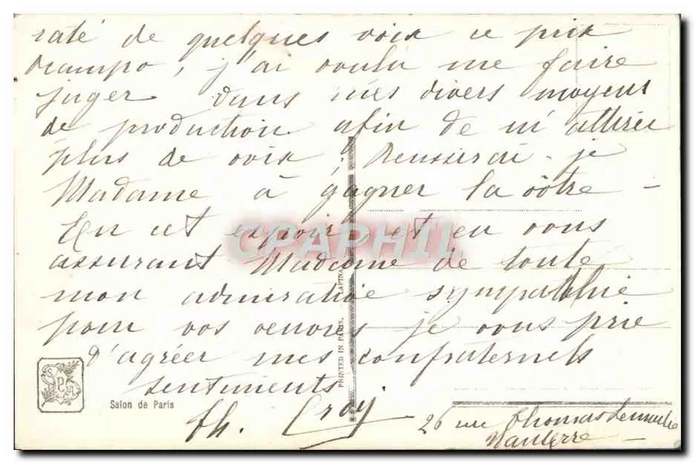 Salon de Paris — Frau Th. Croÿ — Wir sind wieder Franzosen — n° 3237 - Rückseite