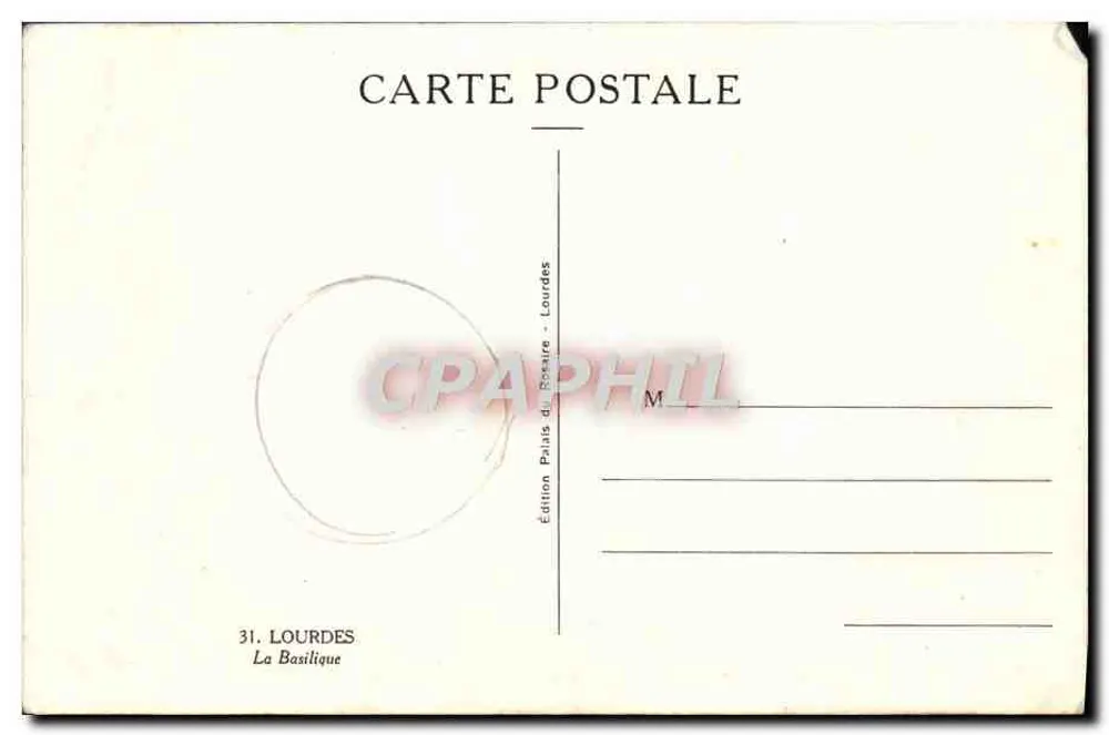 Lourdes — A Basílica — Edição Palais du Rosaire - Verso