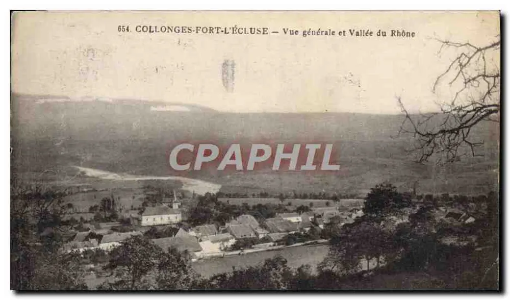 Collonges-Fort-l'Écluse — Allgemeiner Blick und Tal des Rhône — Verlag unbekannt, Nr. 654 - Vorderseite