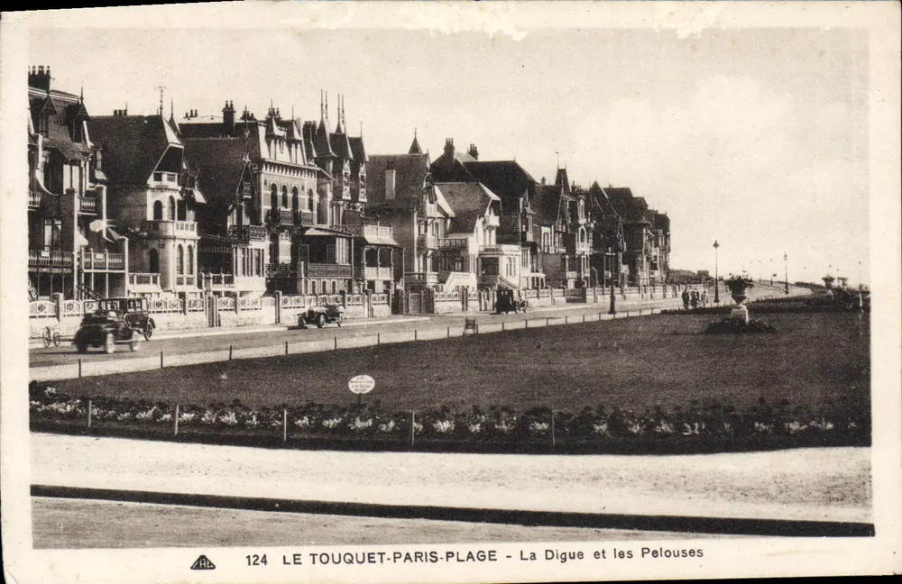 Le Touquet-Paris-Plage — Die Digue und die Wiesen — Verlag A.H. n°124 - Vorderseite
