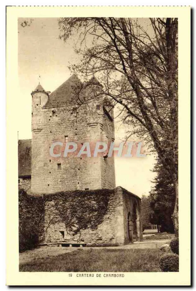 Castelo de Chambord — vista do donjon — Edição La Cigogne, Vichy - Frente