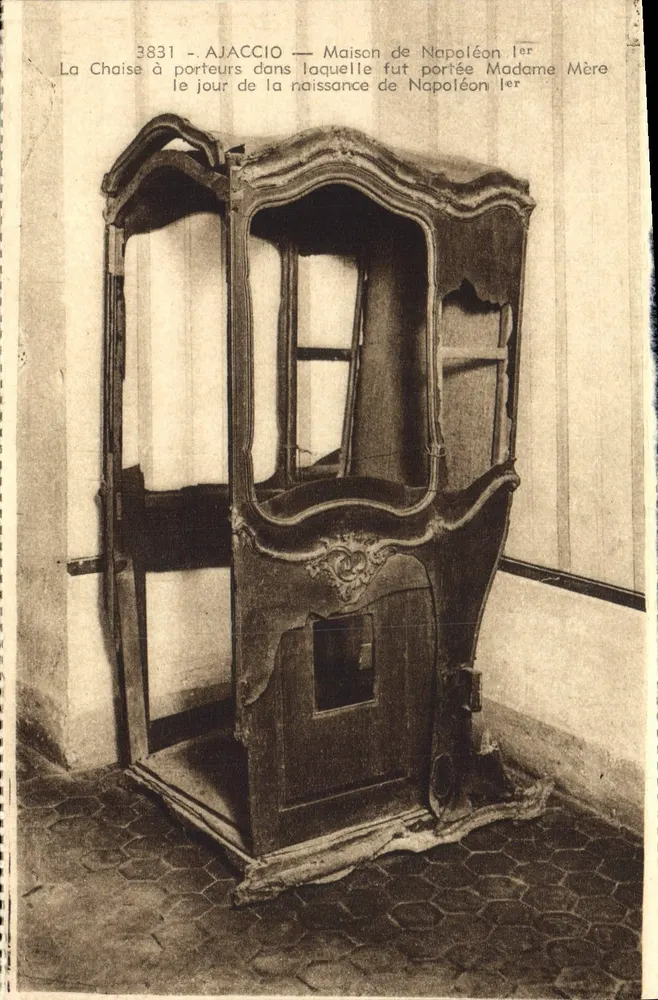 Ajaccio — Haus von Napoleon I — Tragestuhl bei der Geburt von Napoleon I - Vorderseite