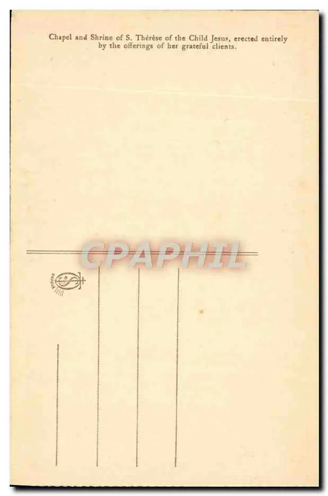 Kapelle und Reliquiare der Heiligen Thérèse des Kindes Jesu — am Karthäuserkloster von Lisieux — n°41 - Rückseite