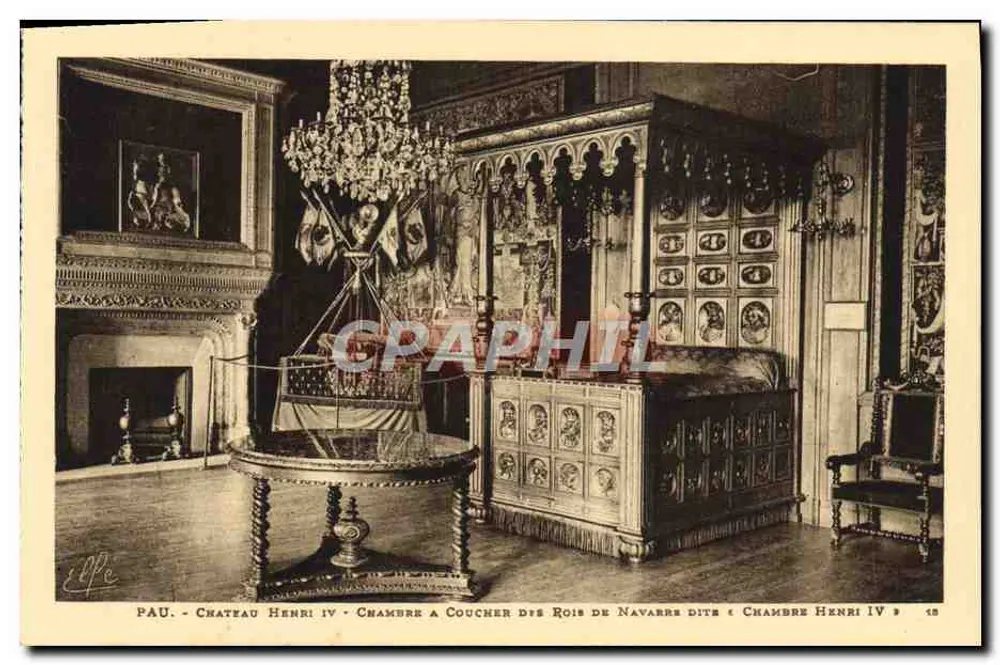 Pau - Schloss Henri IV - Schlafzimmer der Könige von Navarra genannt « Chambre Henri IV » — Verlag: Labouchère Frères, Toulouse, Nr. 20 - Vorderseite