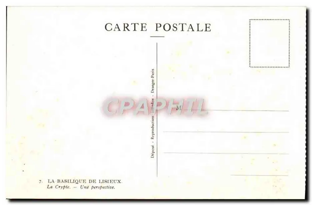 A Cripta — A Basílica de Lisieux — Dépôté - Drager-Paris - Verso