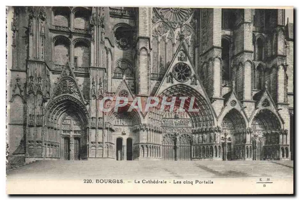 Bourges — A Catedral — Os Cinco Portais — E. Maquaire, n°220 - Frente