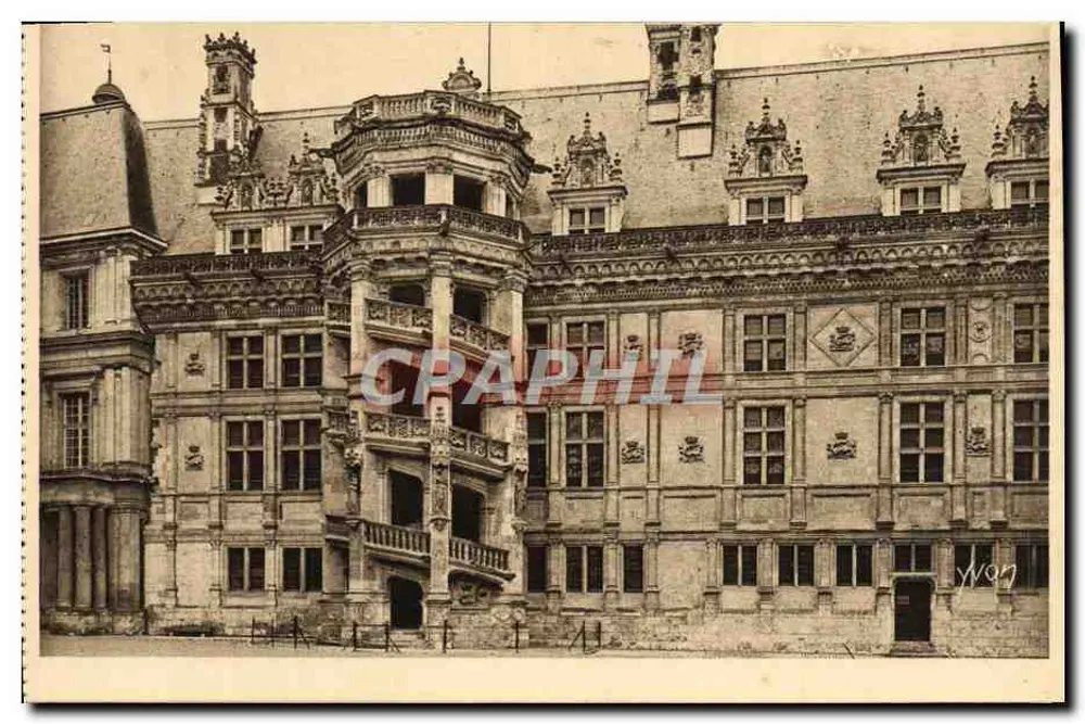Schloss Blois — Treppenhaus François Ier — Kunstausgabe YVON, Neuilly Paris - Vorderseite