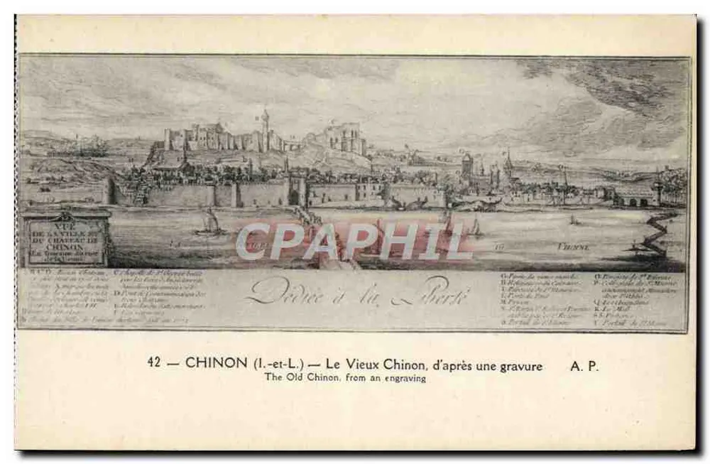 CHINON (Indre-et-Loire) — Das alte Chinon, nach einer Holzschnitte — A. P. - Vorderseite