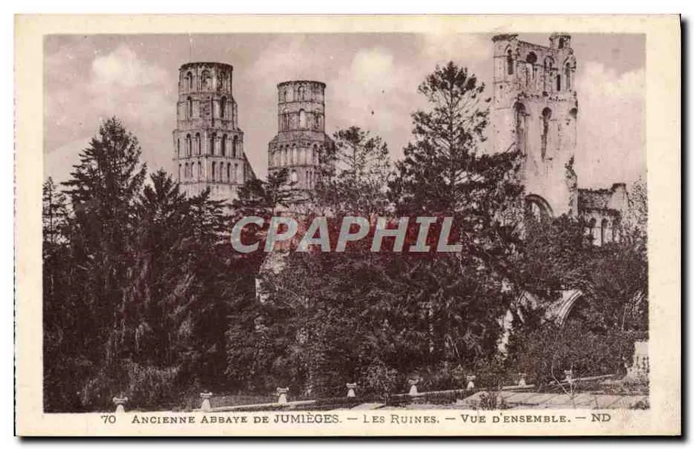 Alte Abtei von Jumièges — Die Ruinen — Allgemeiner Blick — ND - Vorderseite