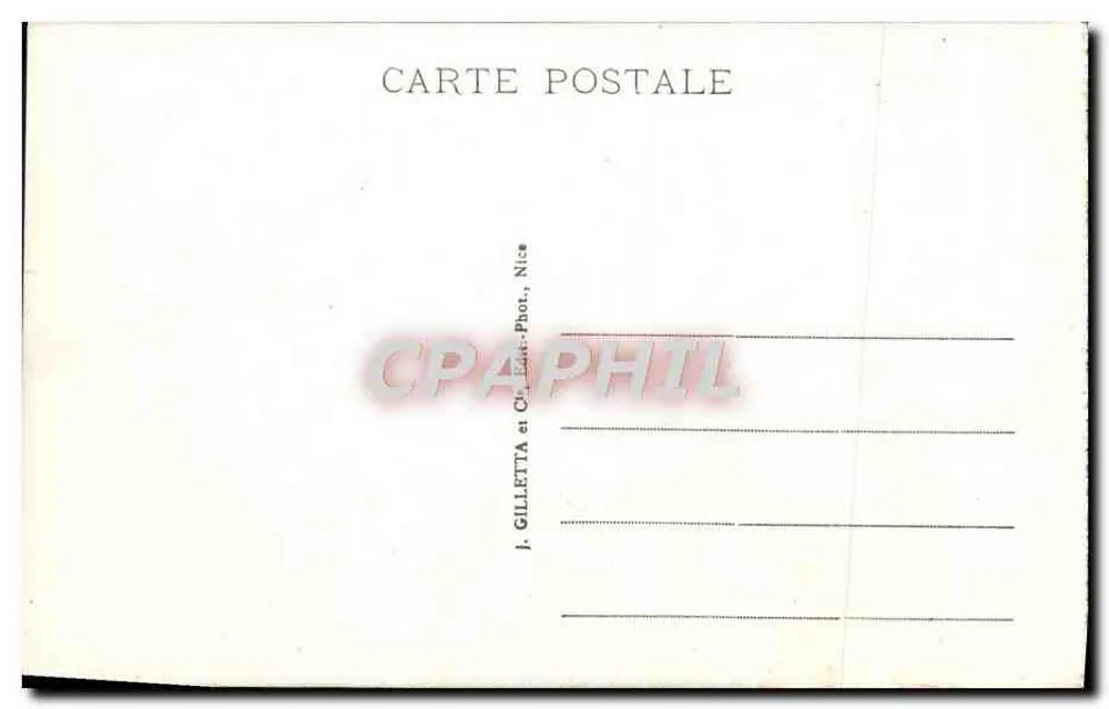 CANNES - O Casino e a Praia - 510 - I. GILLETТА e Cie, Fot., Nice - Verso