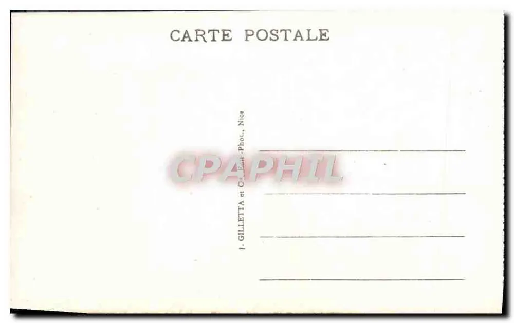 Roquebrune und Cap Martin — Ansicht aus der Route de la Grande Corniche — J. Gilletta, Nice - Rückseite