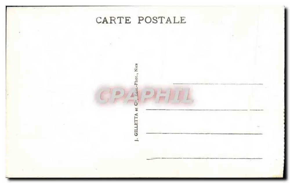 Mônaco - Palácio do Príncipe — vista com estátua — Edit. Gilletta, n°829 - Verso