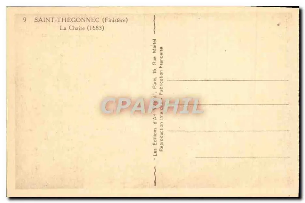 सेंट-थेगोनेक (फिनिस्तेर) — ला चेअर (1683) — लेस एडिशन्स ड'आर्ट मार्टेल - पीछे