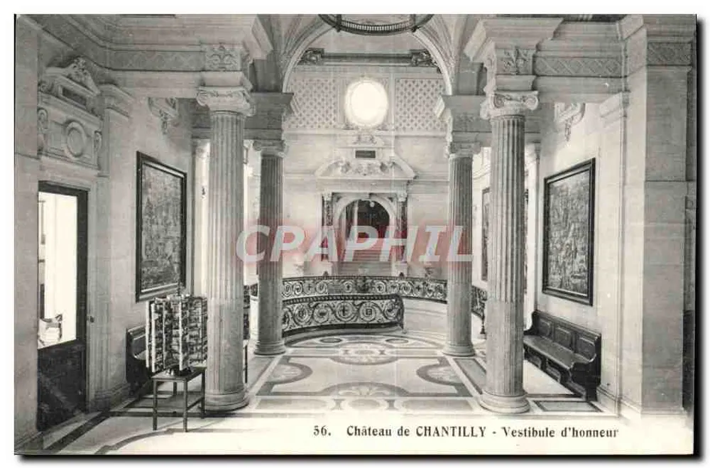 Château de Chantilly - Eerste vestibule — uitgever Héliotype Bourdier et Faucheux, Versailles, n° 56 - Voorkant