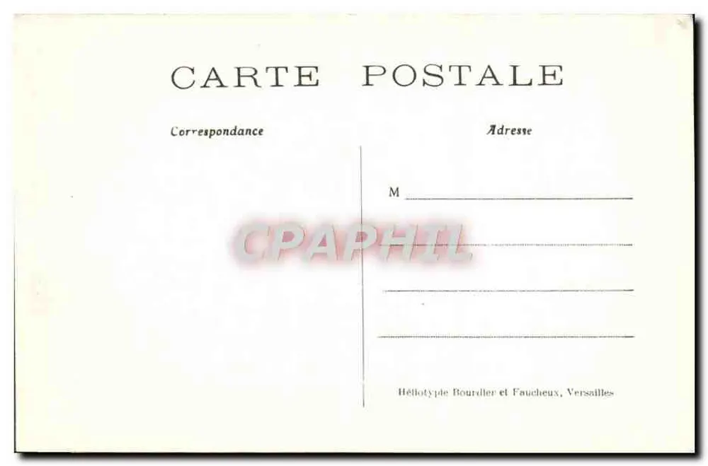Château de Chantilly - Eerste vestibule — uitgever Héliotype Bourdier et Faucheux, Versailles, n° 56 - Achterkant