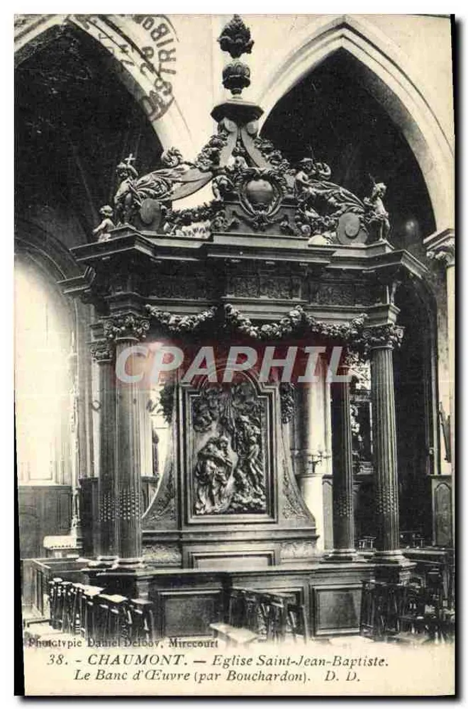 Chaumont — Kirche Saint-Jean-Baptiste — Der Werkbank (von Bouchardon). Phototypie Daniel Delboy, Mirecourt. - Vorderseite