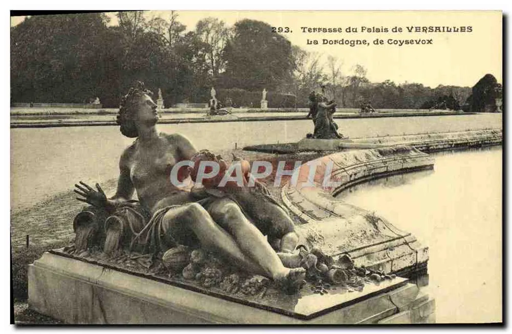 Terrasse des Palastes von Versailles — Die Dordogne, von Coysevox — Héliotypie A. Bourdier - Vorderseite
