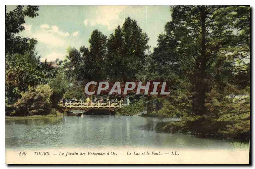 Tours — Der Garten der Prébendes d'Oé — Der See und die Brücke — LL. — Nr. 130 - Vorderseite
