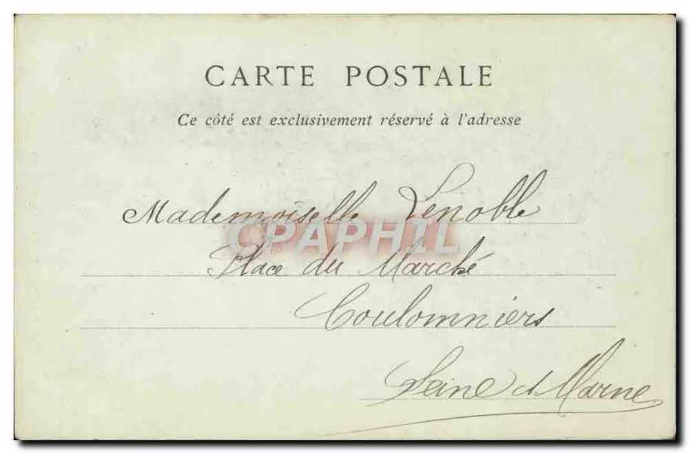 Castelo de Chantilly — A Cour de Honra — Veuve Robineau, Livreiro, Chantilly - Verso