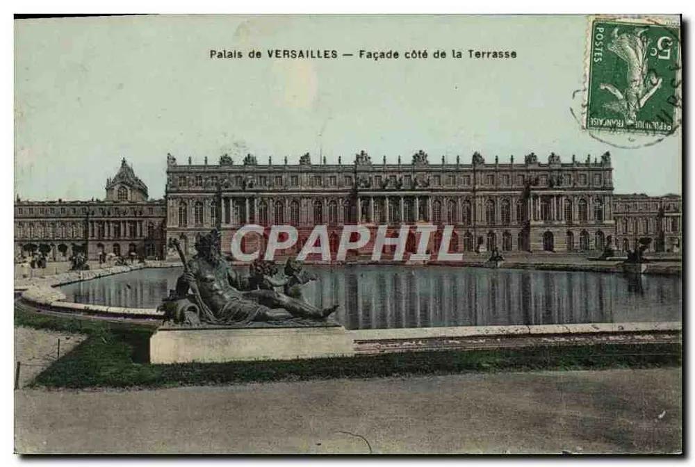 Palácio de VERSAILLES — Fachada do lado da Terrasse — Mme Moreau, editora Versailles - Frente