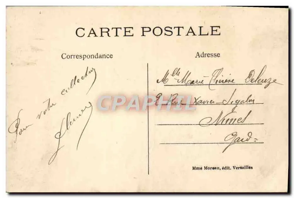 Palácio de VERSAILLES — Fachada do lado da Terrasse — Mme Moreau, editora Versailles - Verso