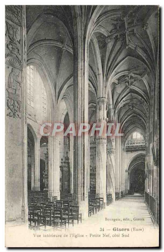 Innenansicht der Kirche - Kleine Kirche, Südseite — Gisors (Eure) — Bourgeix, Verlag, Gisors, Nr. 34 - Vorderseite