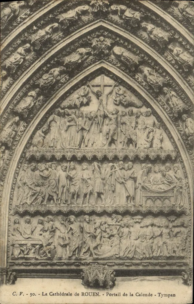 Die Kathedrale von ROUEN — Portal der Calende — Tympan — C.P.V. - 30 - Vorderseite