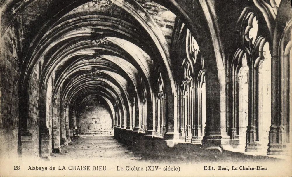Abadia de LA CHAISE-DIEU — O Claustro (século XIV) — Edit. Béal, La Chaise-Dieu - Frente